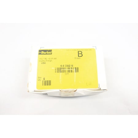 Parker New 6-6 Dbz-B 3/8In 3/8In Brass Npt Tube Pipe Elbow 5PK 6-6 DBZ-B